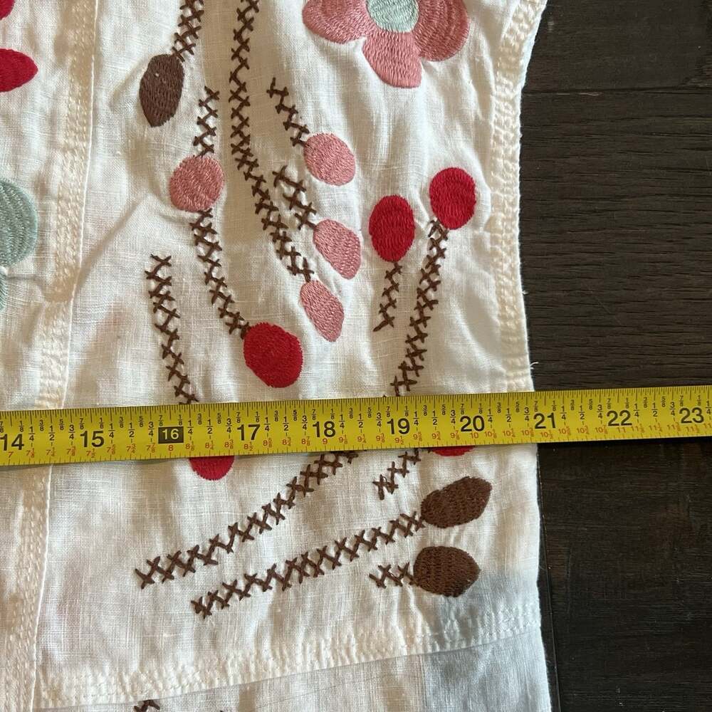 Johnny Was Women’s Linen Joni Easy Paneled V-Neck Top Size Small Embroidered - Picture 6 of 8
